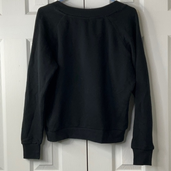 Universal Thread Womens V-Neck Black Long sleeve Sweatshirt Size S - Picture 6 of 8